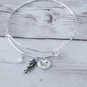 "I Will Rise" Silver Tone Charm Bracelet
